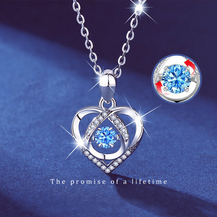 Luxury S925 Silver Beating Heart-shaped Necklace
