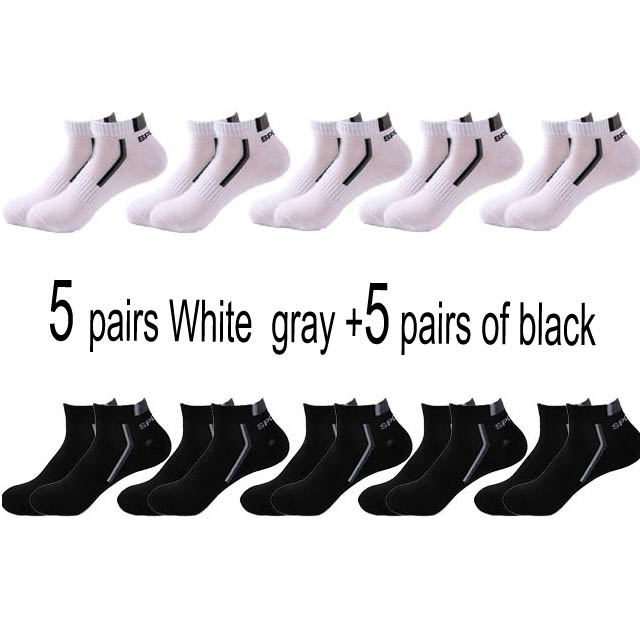 Men's Ankle Socks 5 or 10 Packs – All-Season Breathable Cotton Blend, Sports & Casual Wear
