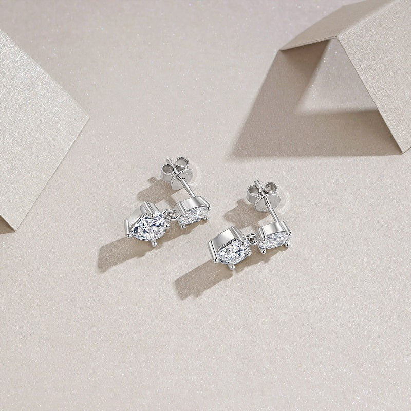 Top-quality Moissanite Luxury Silver Stud Earrings S925 Silver Plated Platinum