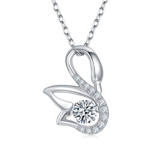 Luxury Silver Necklace Set With Top-quality Moissanite D Color VVS,  S925 Silver Electroplated With Platinum