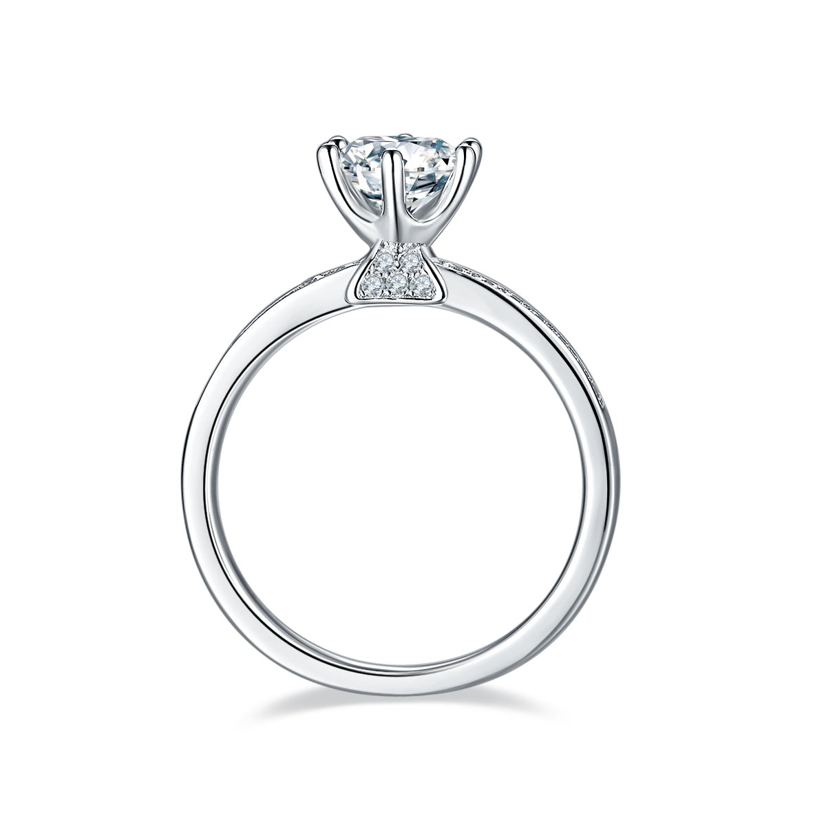 1-carat Luxury Silver Ring Set With Top-quality Moissanite, S925 Silver Plated Platinum