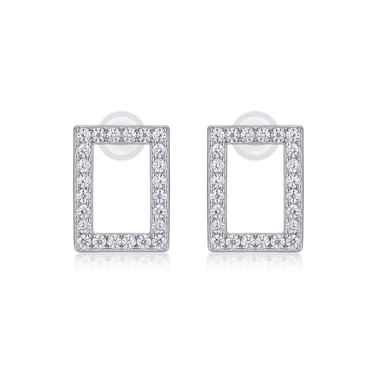 Shining Brightly - Top-quality Moissanite Luxury, Fashionable And Light Luxury Jewelry, Silver Stud Earrings S925, Silver-plated Platinum.