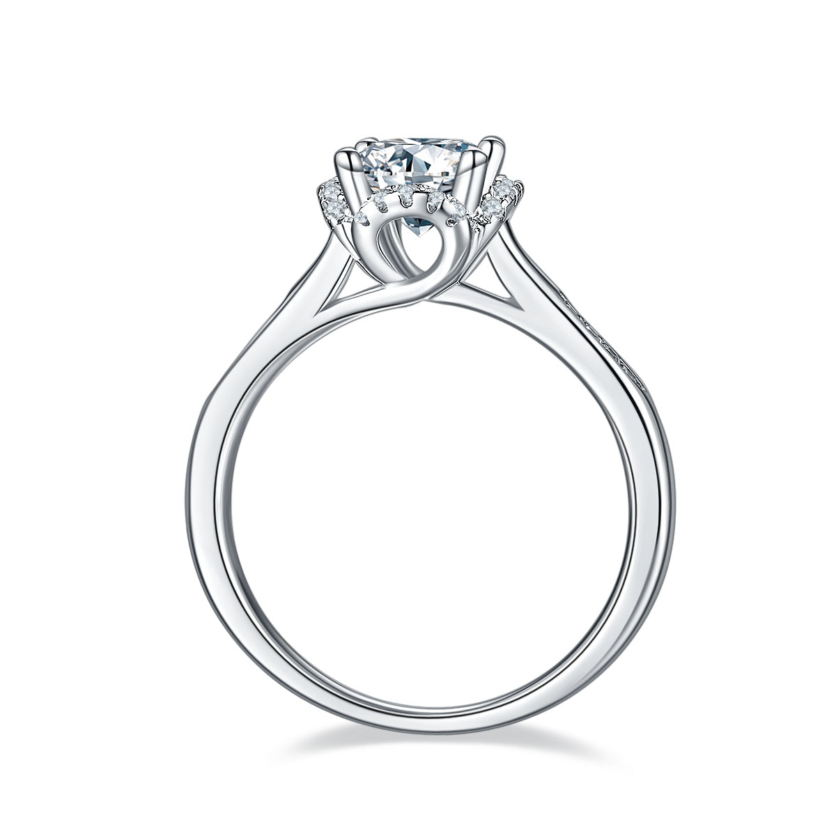 1-carat Luxury Silver Ring Set With Top-quality Moissanite D Color VVS , S925 Silver Plated Platinum