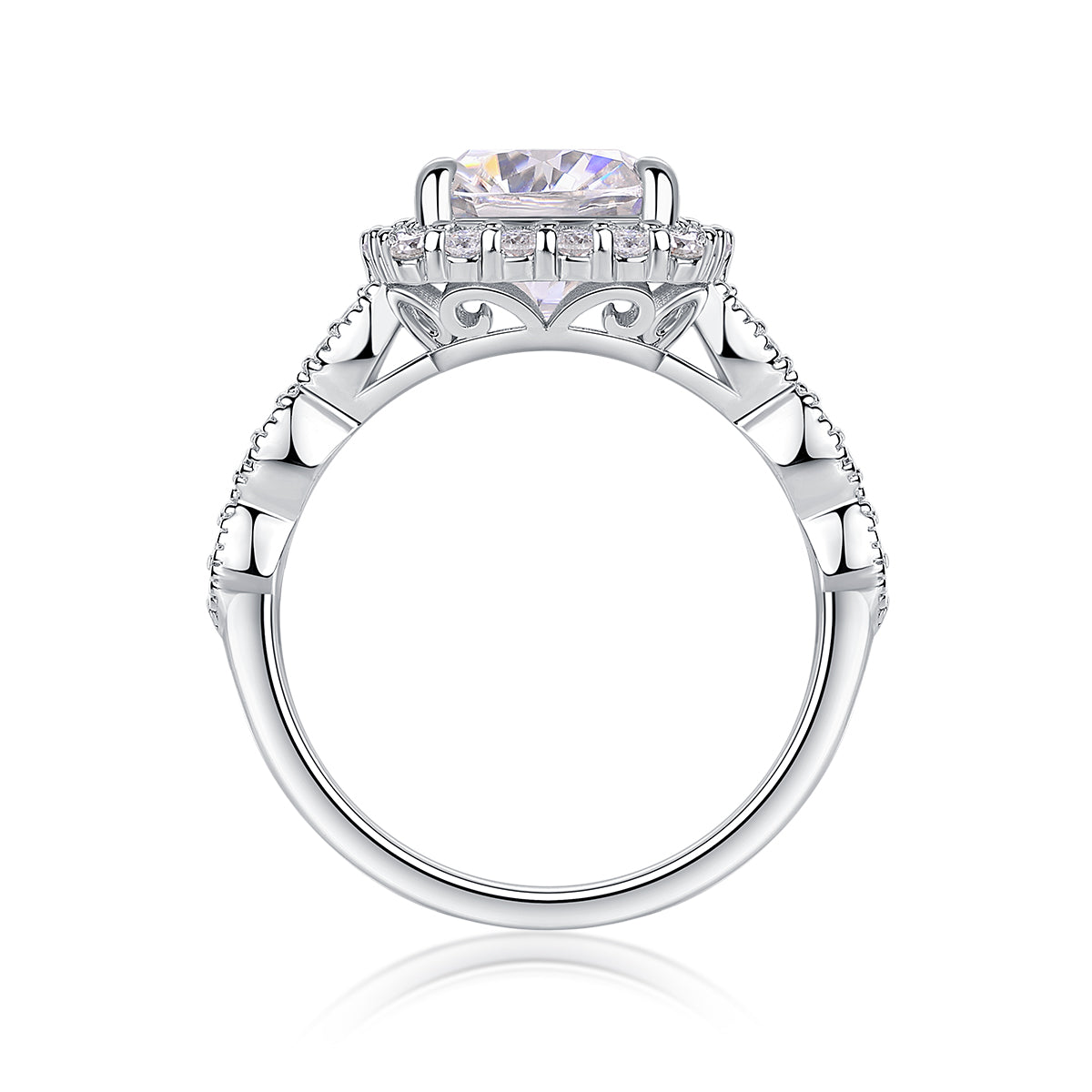 Gorgeous Square Diamond - Luxury SIlver Ring Set With Top-quality Square Moissanite S925 D Color VVS, Silver And Platinum-plated Diamond Ring