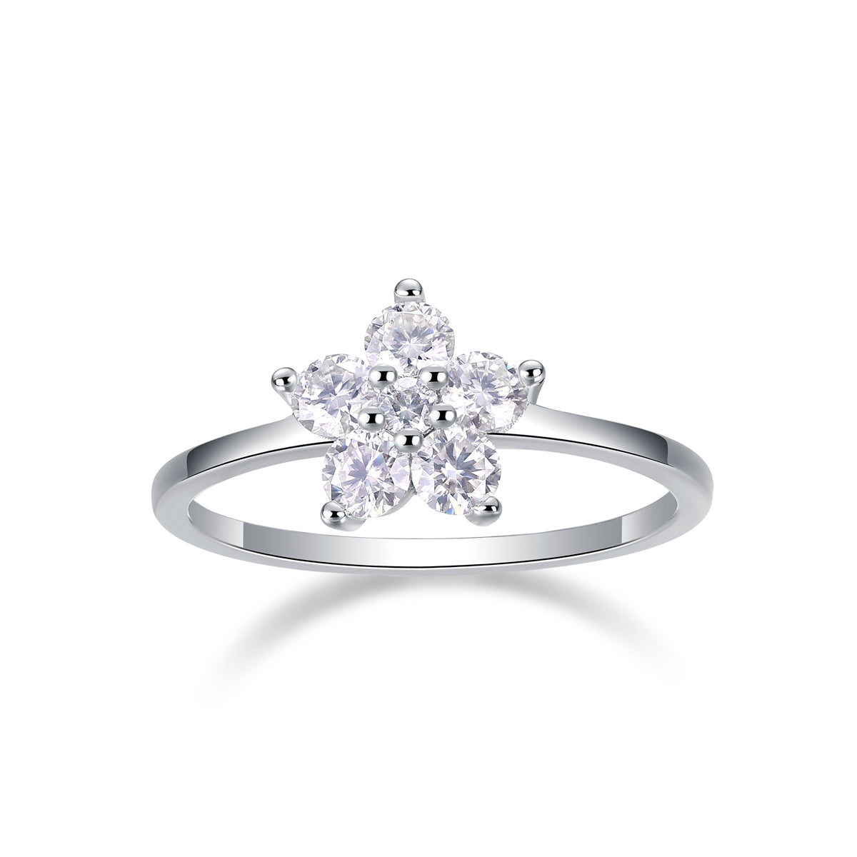 Luxury Silver Ring Set With Top-quality Moissanite D Color VVS , S925 Silver Plated With Platinum