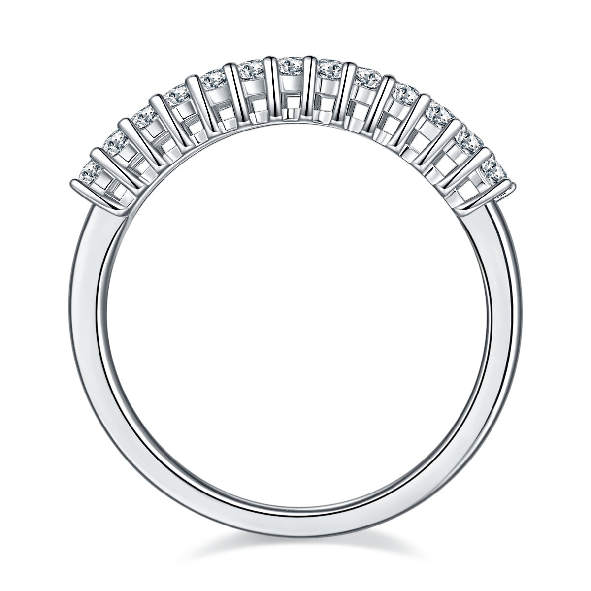 Luxury Silver Ring Set With Top-quality Moissanite, S925 Silver Plated With Platinum