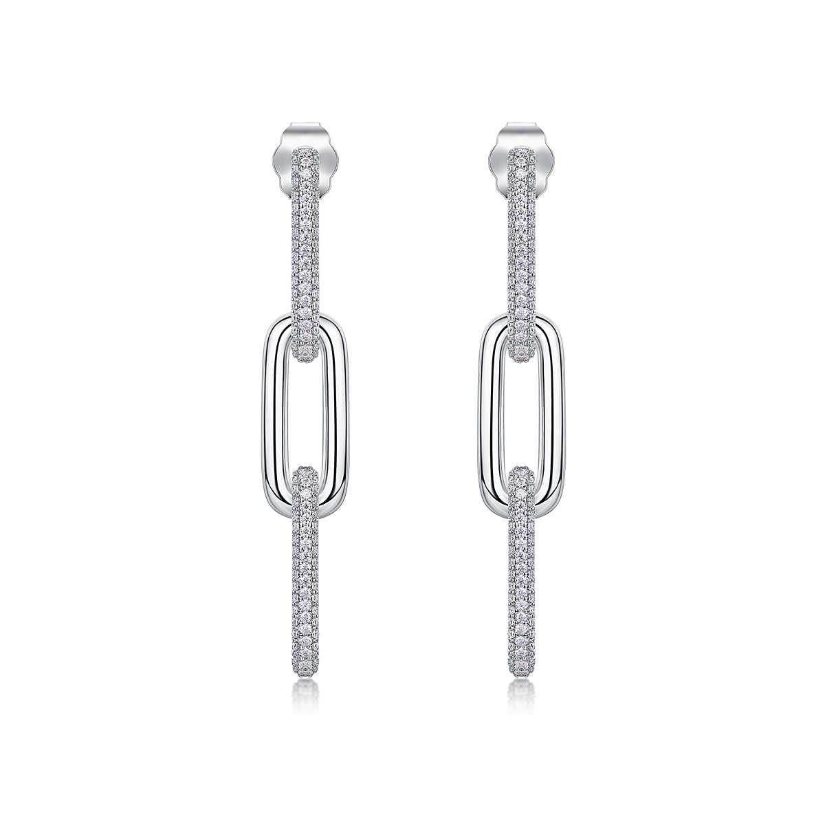 Top-quality Moissanite Luxury Silver Stud Earrings S925 Silver Plated Platinum