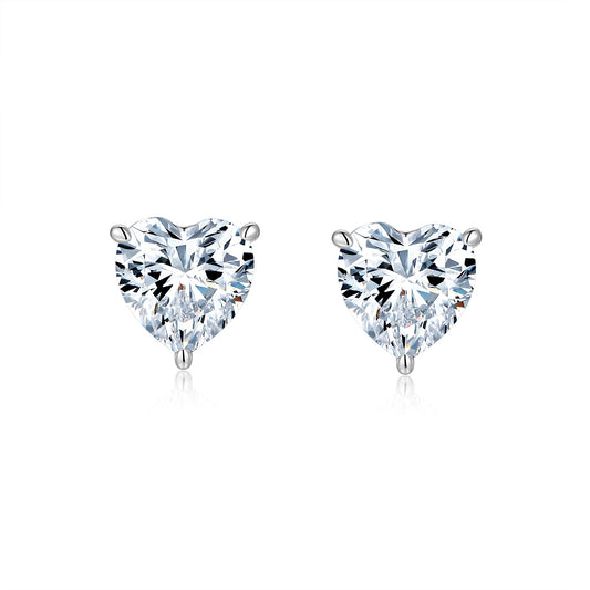 Luxury Silver Earrings Set Featuring Top-quality Moissanite Stones, Made Of S925 Silver Electroplated With Platinum.