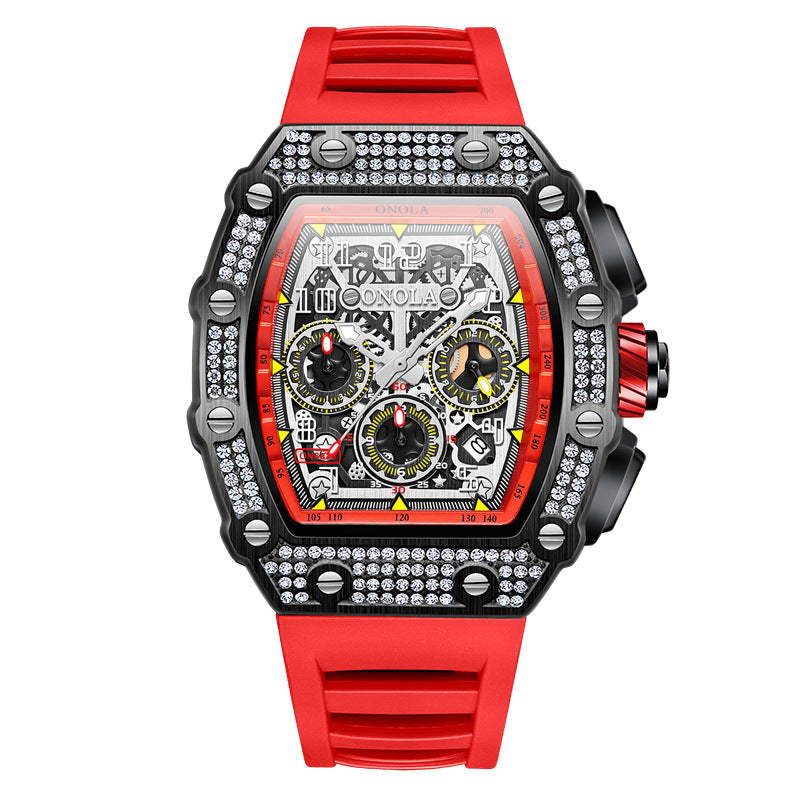 Luxury Full Diamond Mechanical Watch – Elegant Multi-Function Timepiece