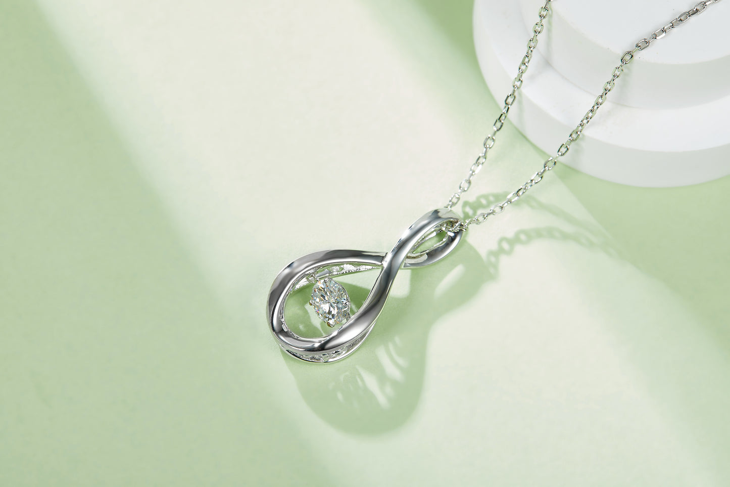 Luxury Silver Necklace Set With Top-quality Moissanite D Color VVS,  S925 Silver Electroplated With Platinum