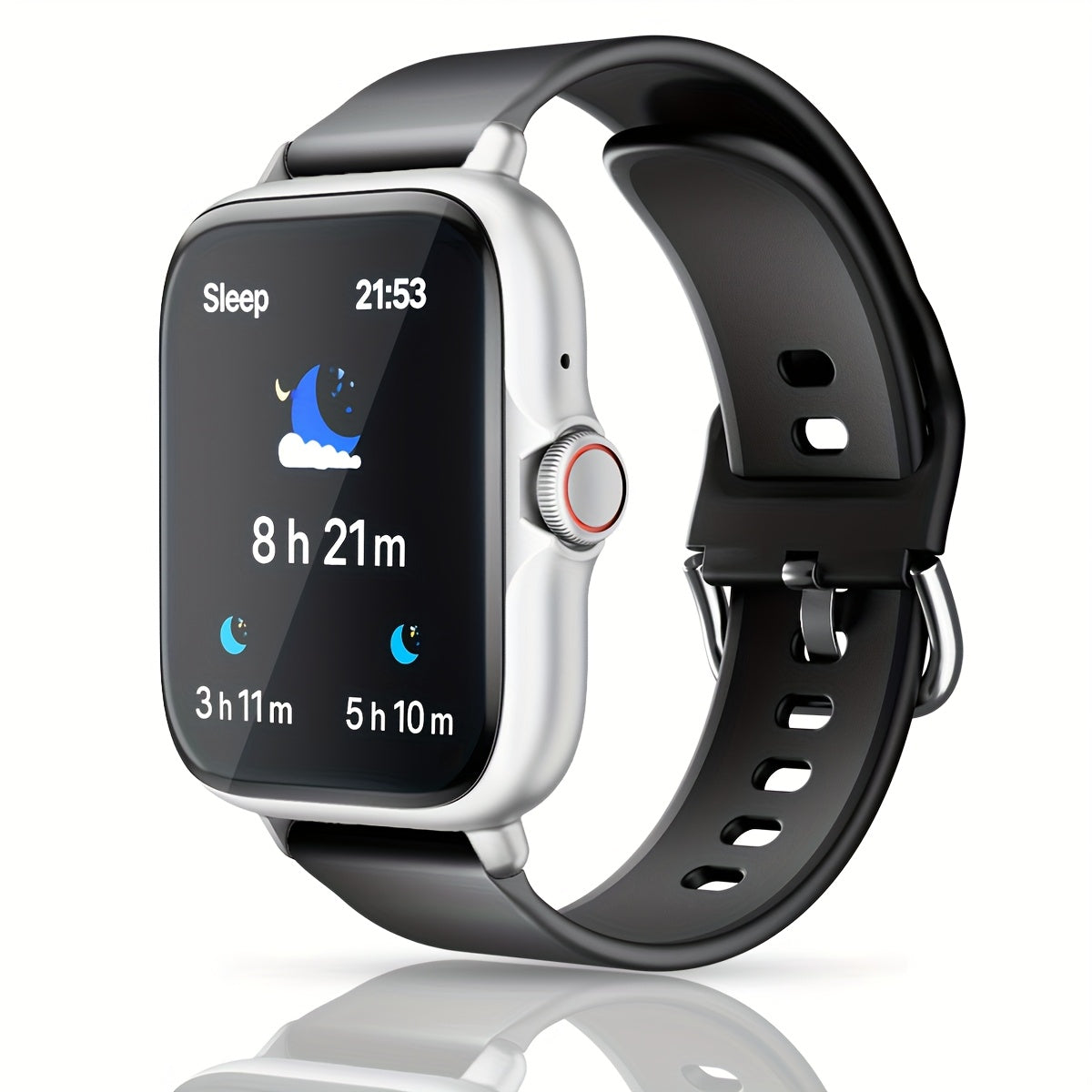1.83'' HD Full Touch Screen Smart Watch | Bluetooth Call Answering | Sports Pedometer & Health Monitoring | Alloy Body, Silicone Strap | Compatible with iPhone/Android Phones