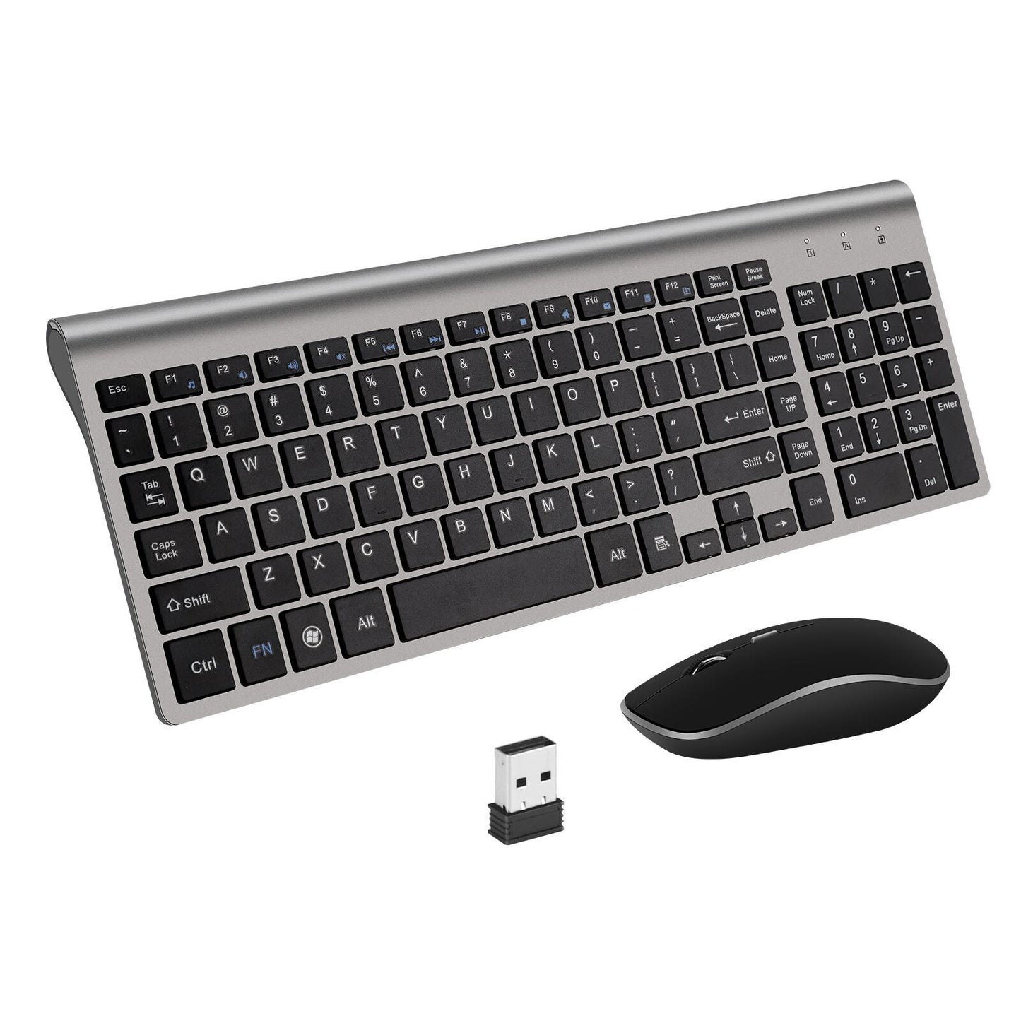 Ultra-Slim 2.4G Wireless Keyboard & Silent Mouse Combo | Compact, Full-Size Layout for PC, Laptop & Mac