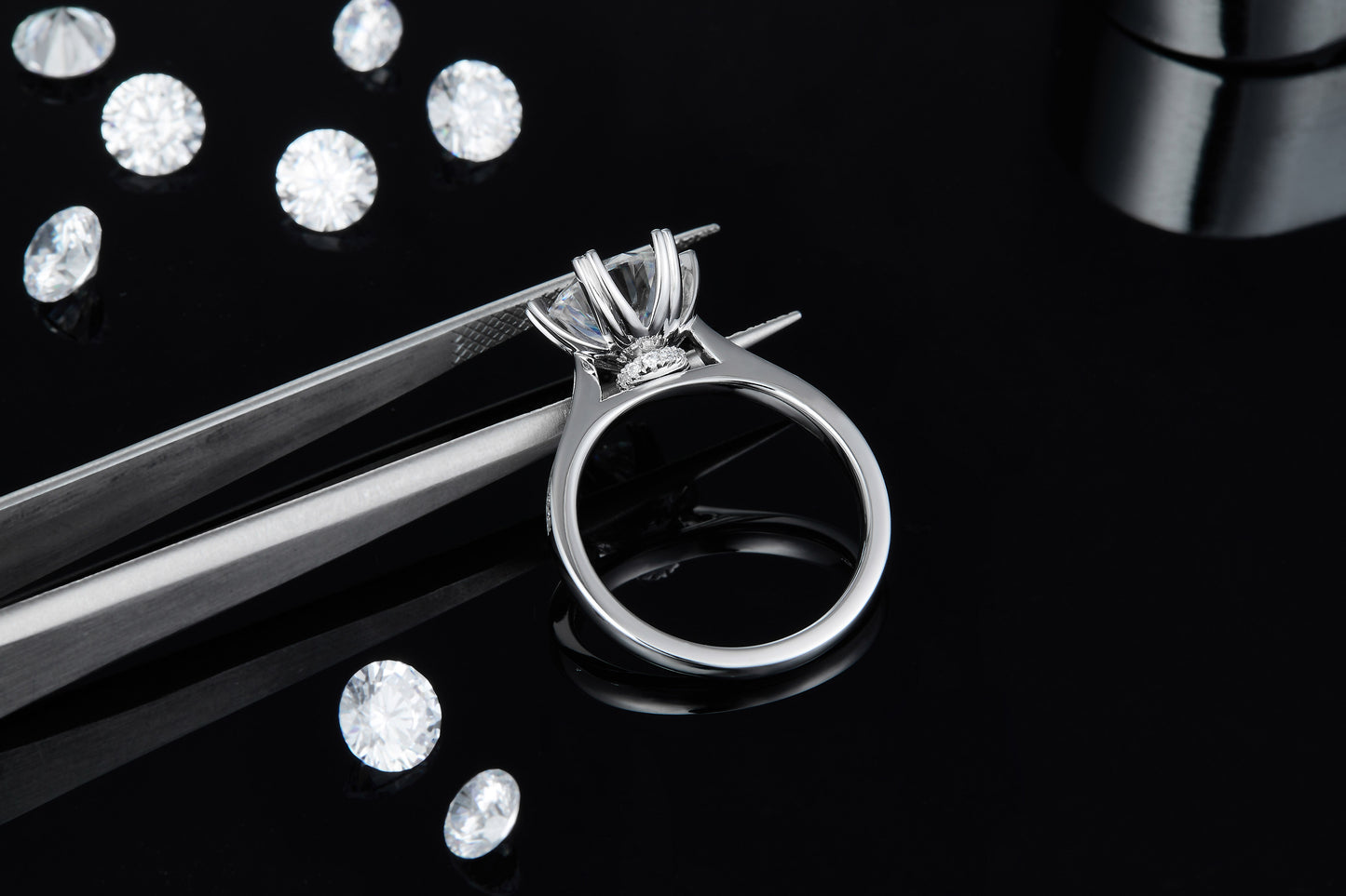 3-carat Luxury Silver Ring Set With Top-quality Moissanite D Color VVS, S925 Silver Plated With Platinum