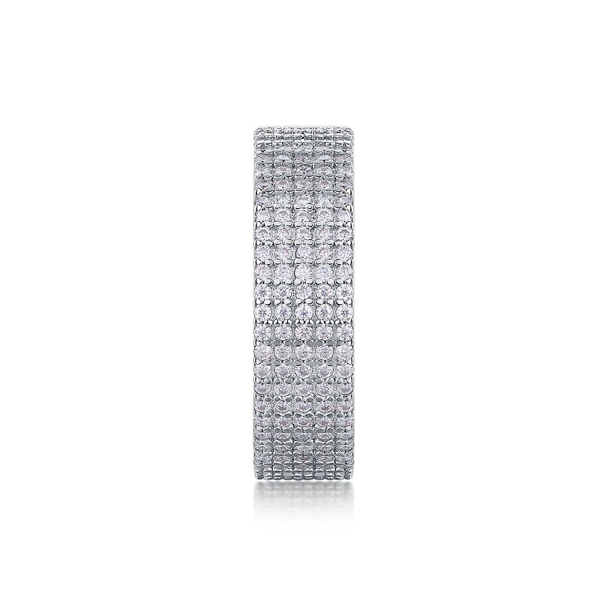 Luxury Silver Ring Set With Top-quality Moissanite , S925 Silver Plated With Platinum