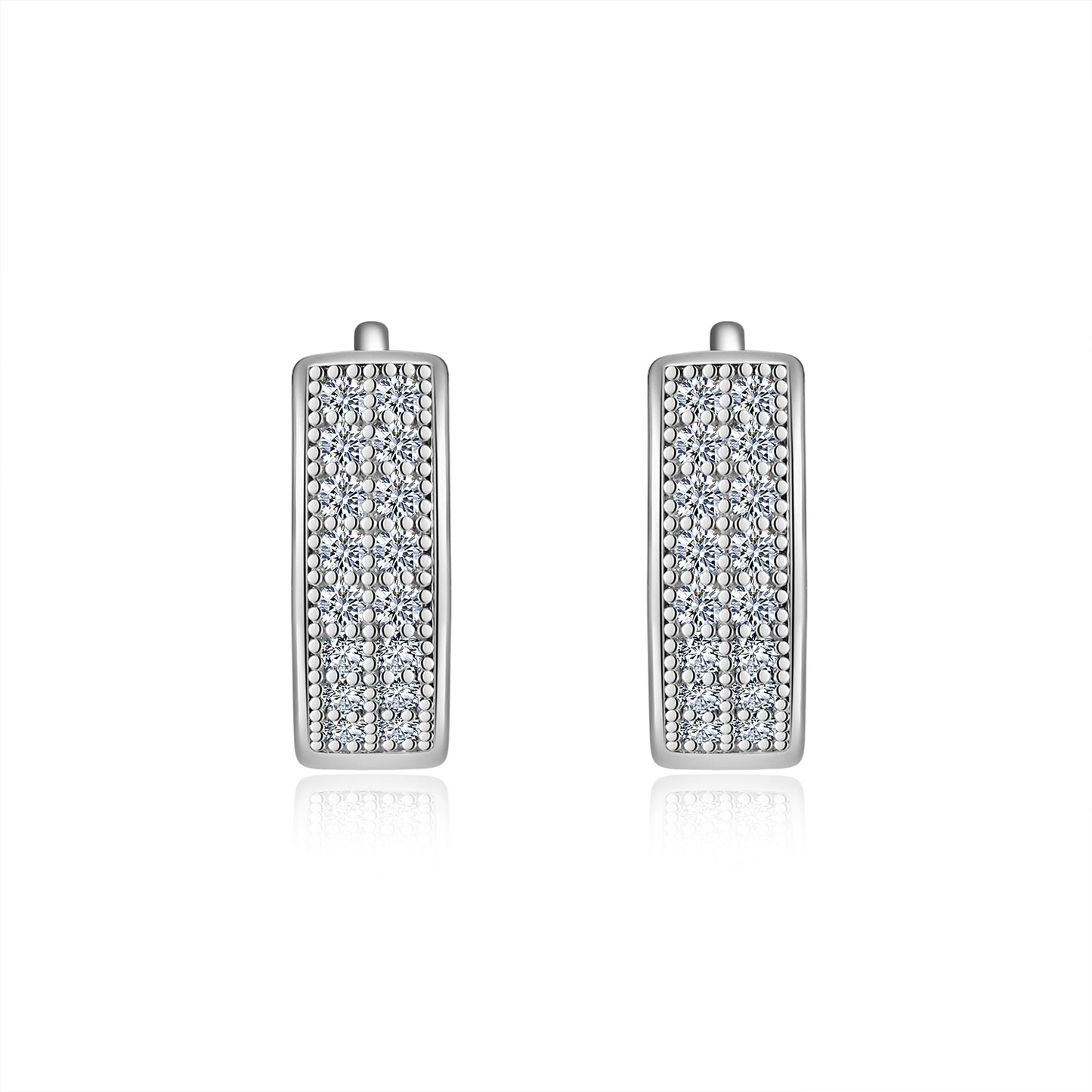 Luxury Silver Earrings Set Featuring Top-quality Moissanite Stones, Made Of S925 Silver Electroplated With Platinum.