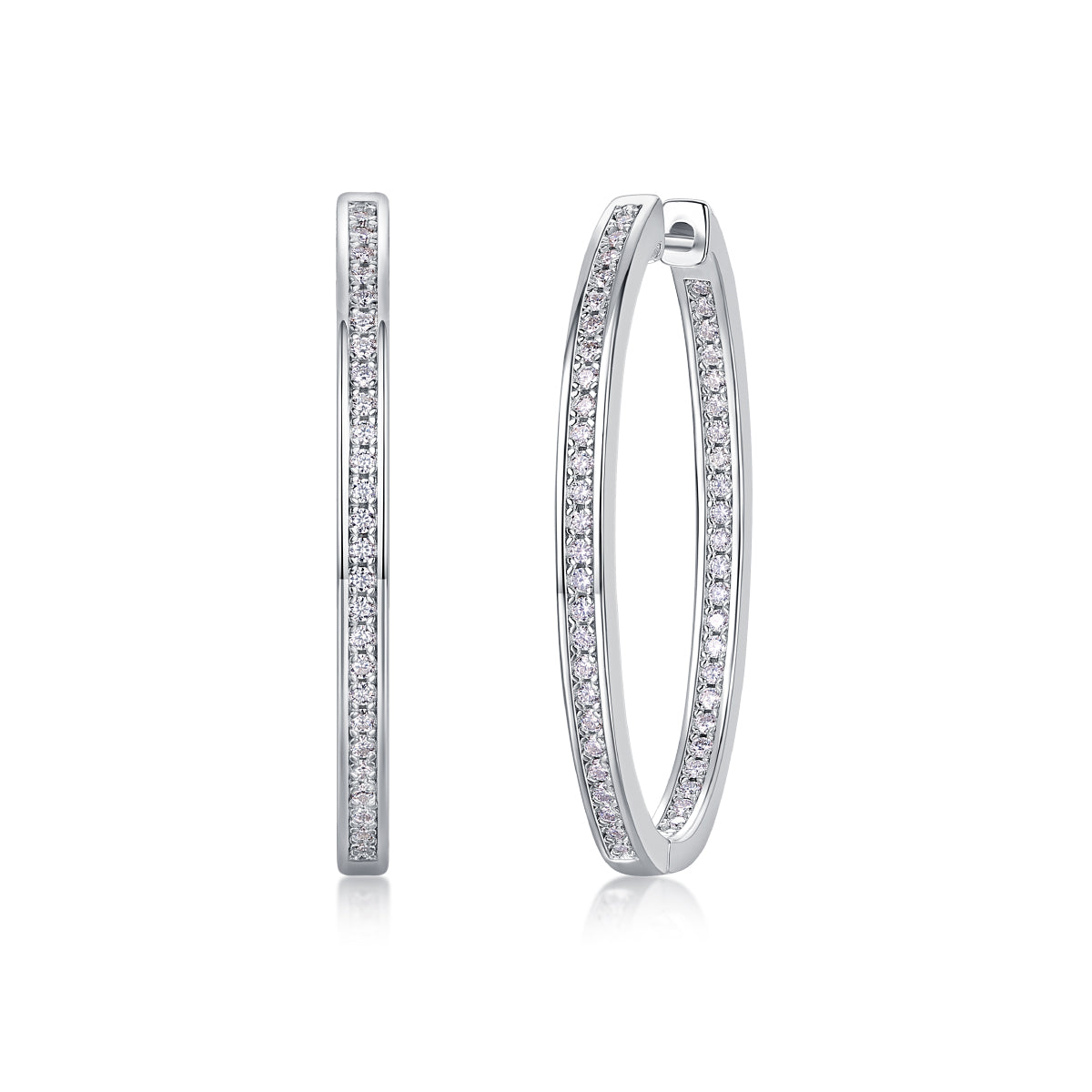 Natural Female Lead - Top-quality Moissanite Luxury Silver Stud Earrings S925 Silver-plated Platinum
