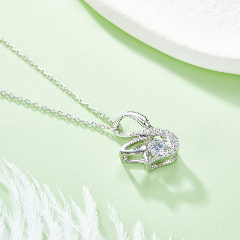 Luxury Silver Necklace Set With Top-quality Moissanite D Color VVS,  S925 Silver Electroplated With Platinum