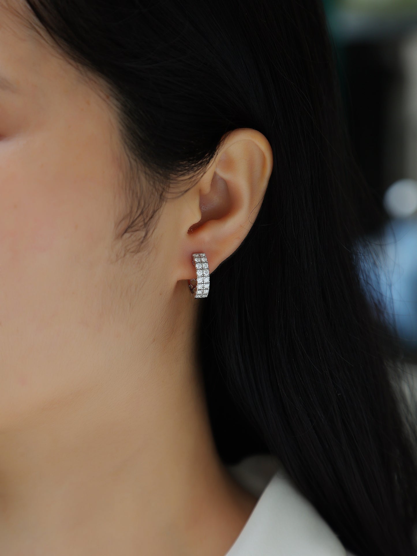 Dynamic - Top-quality Moissanite Luxury Silver Stud Earrings S925, Silver-plated Platinum