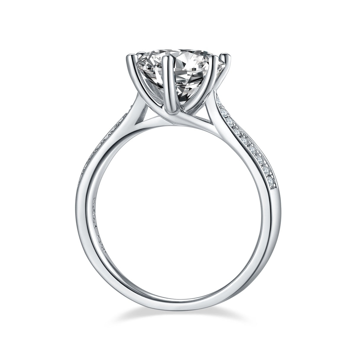 A 3-carat Luxury Silver Ring Set With Top-quality Moissanite D Color VVS, S925 Silver Plated With Platinum