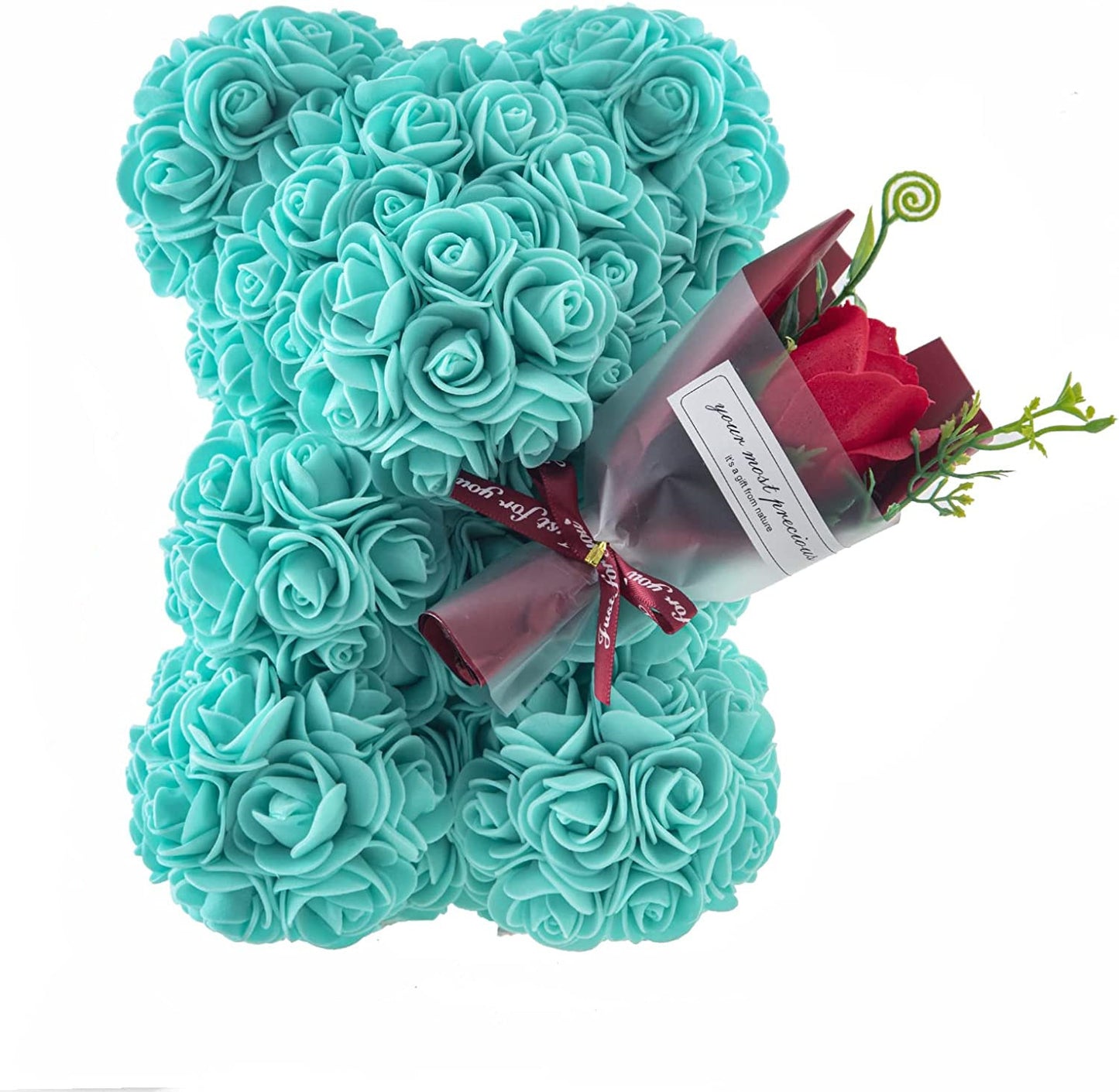 Everlasting Red Rose Bear Gift in Presentation Box | Handmade Eternal Flower Teddy