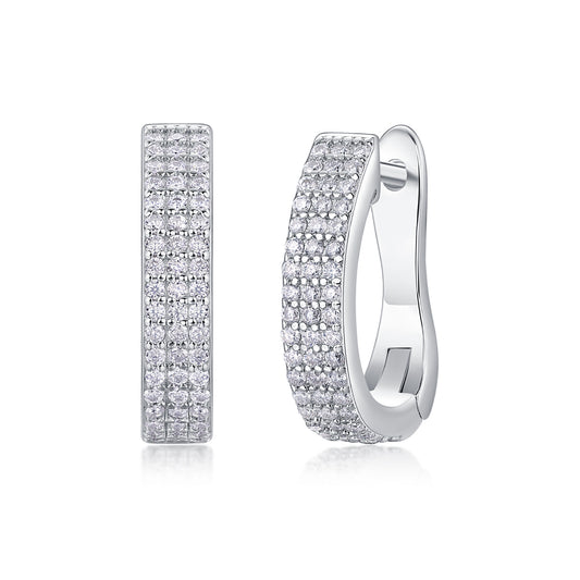 Slow Pace - Top-quality Moissanite Luxury Fashion Light Luxury Jewelry Silver Stud Earrings S925 Silver Plated Platinum