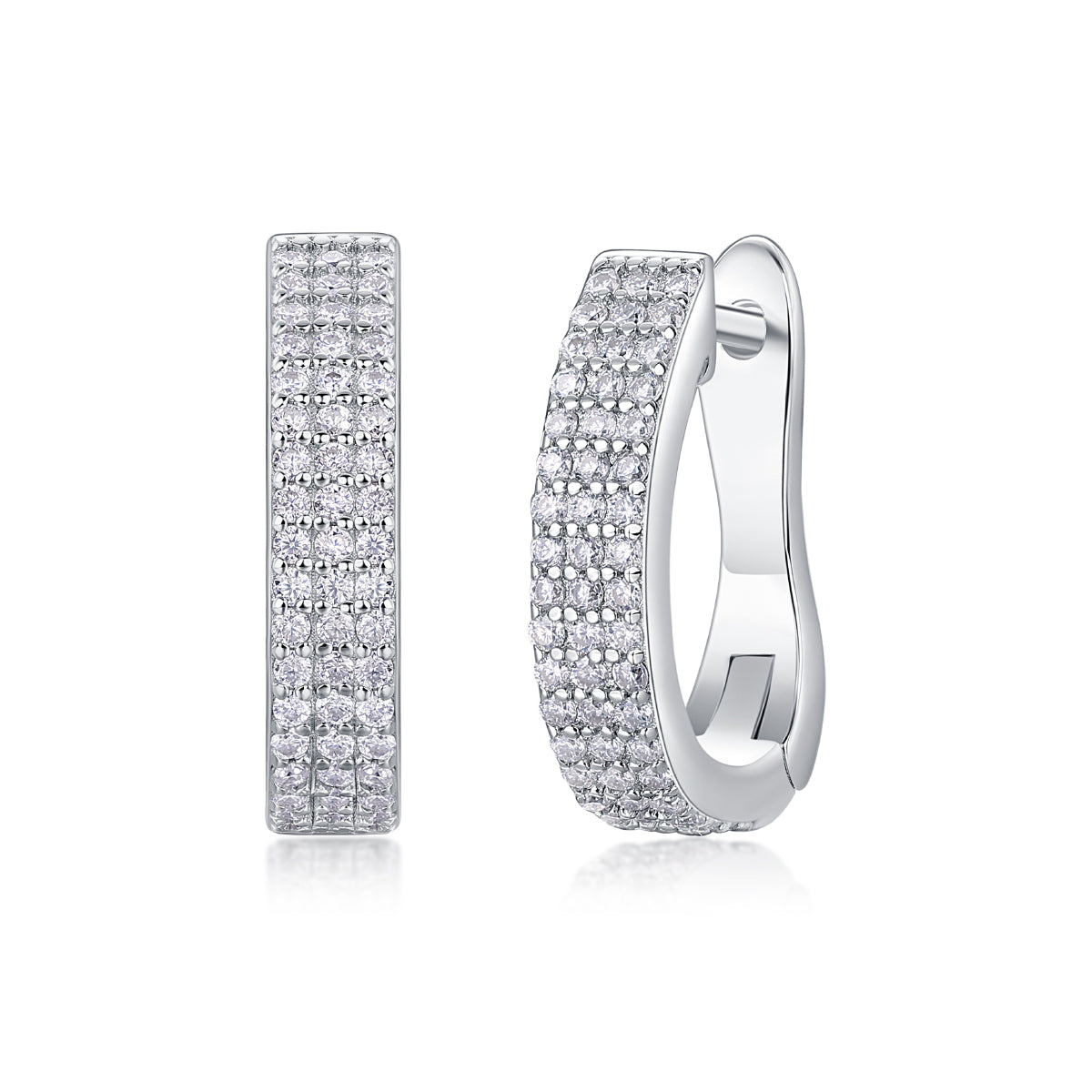 Slow Pace - Top-quality Moissanite Luxury Fashion Light Luxury Jewelry Silver Stud Earrings S925 Silver Plated Platinum