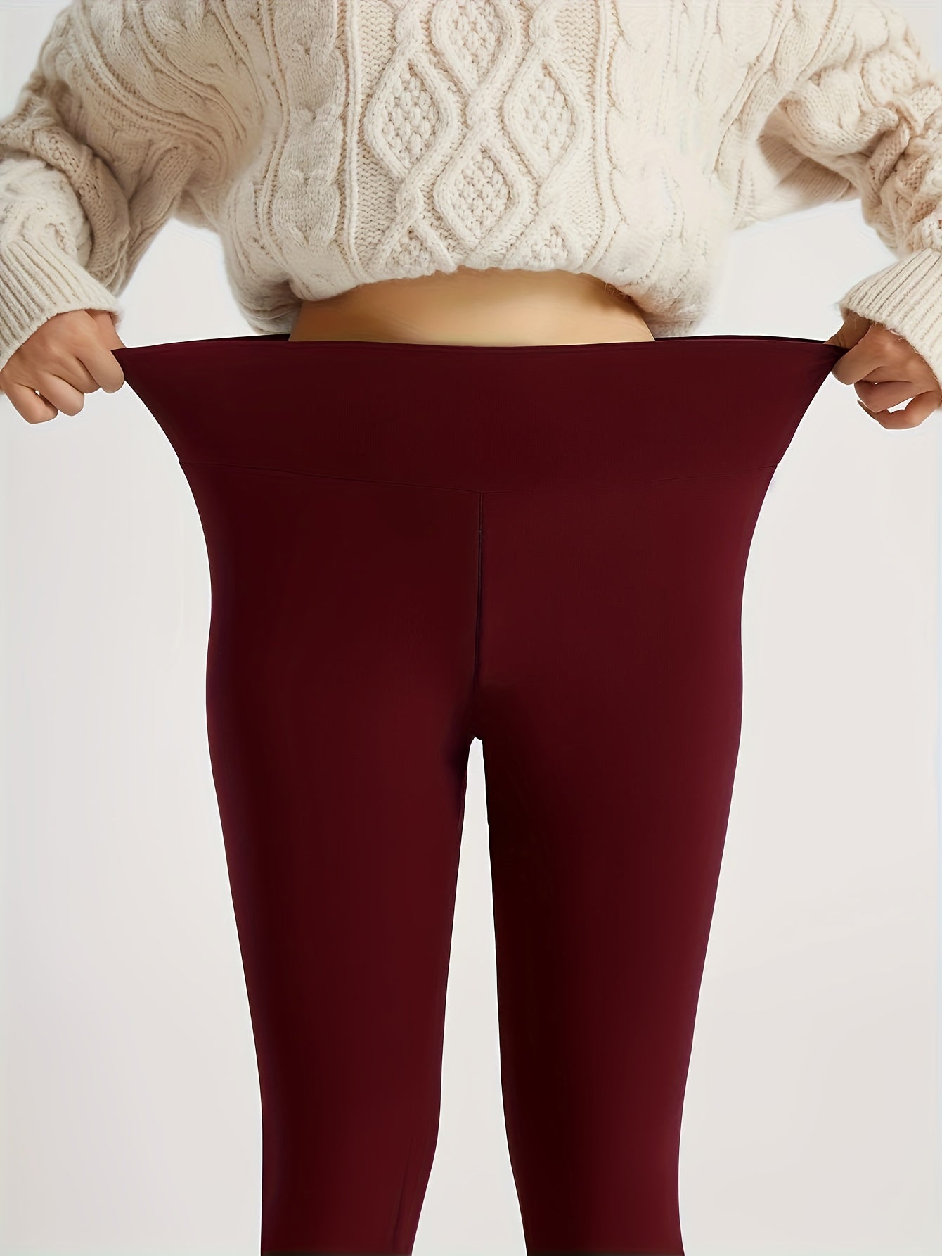 Women's High-Waisted Thermal Leggings: Stretchy, Comfortable, and Warm for Winter Sports, Yoga, and Running