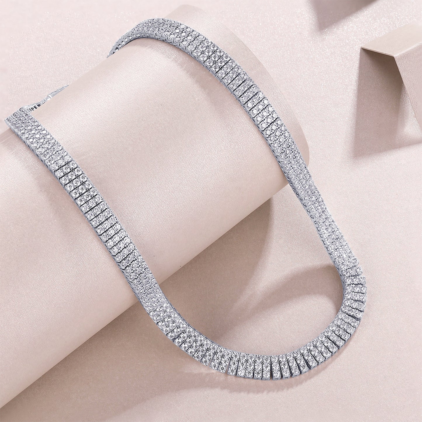 Aperture - Set With Top-quality Moissanite Luxury Silver Necklace S925 Silver Plated Platinum