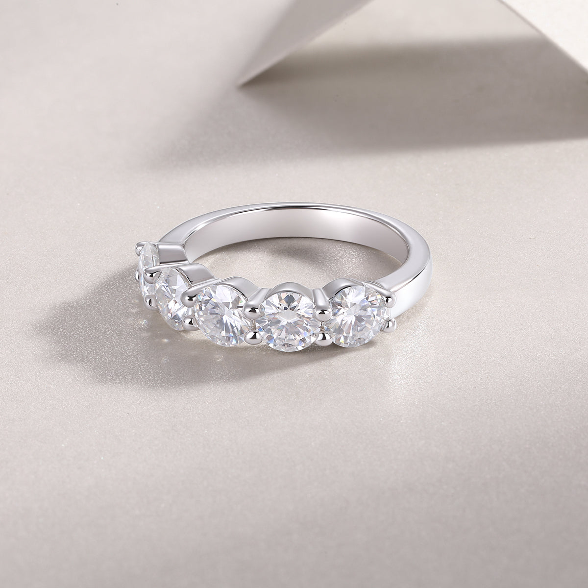 Luxury Silver Ring Set With Top-quality Moissanite D Color VVS , S925 Silver Plated With Platinum