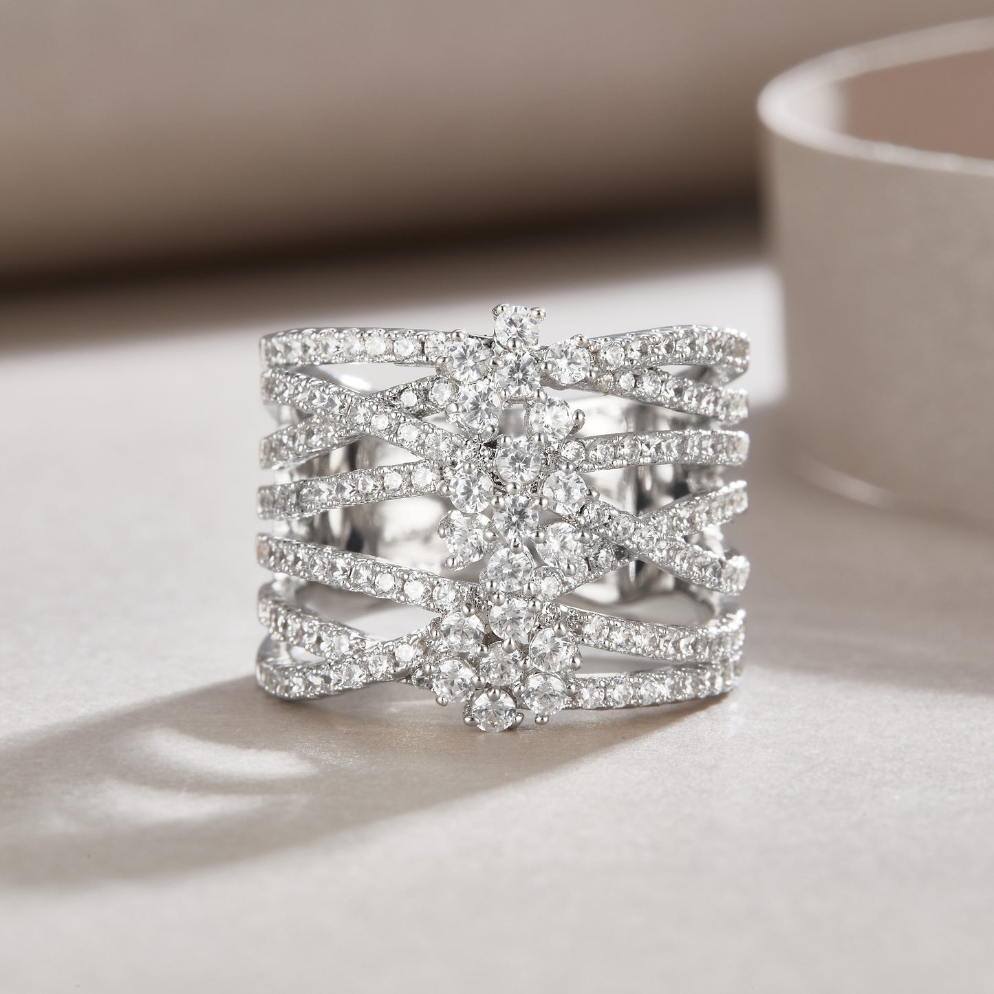 Winter Love Song - Luxury Silver Ring Set With Top-quality Moissanite S925 Silver And Platinum-plated Diamond