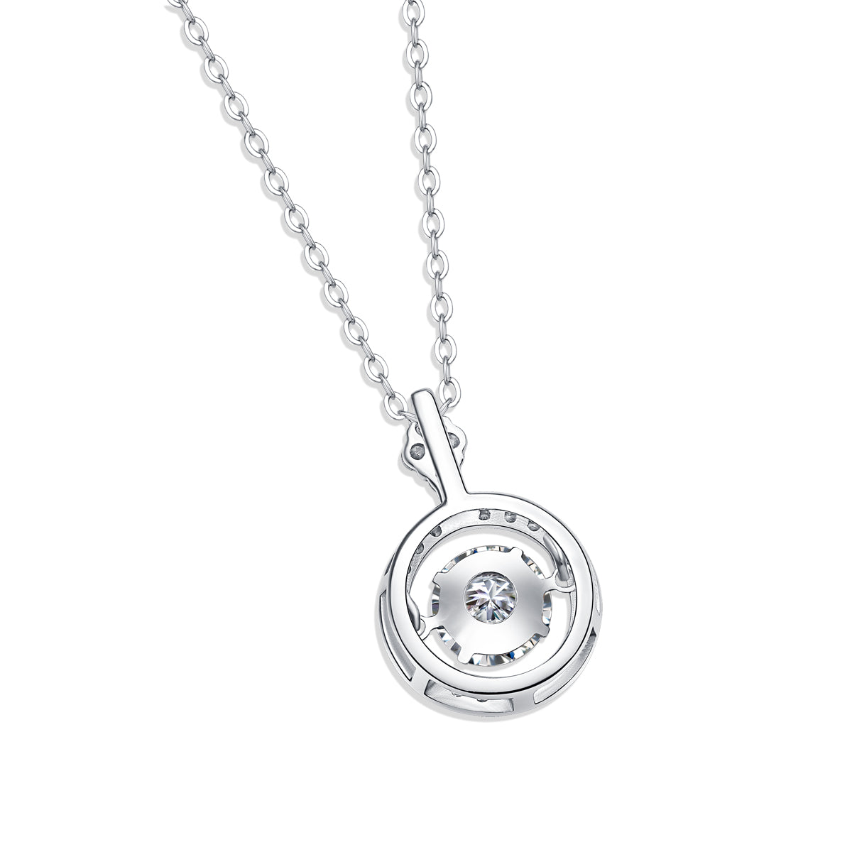 Touch -  1-Carat Moissanite Pendant Necklace – S925 Sterling Silver with Platinum Plating