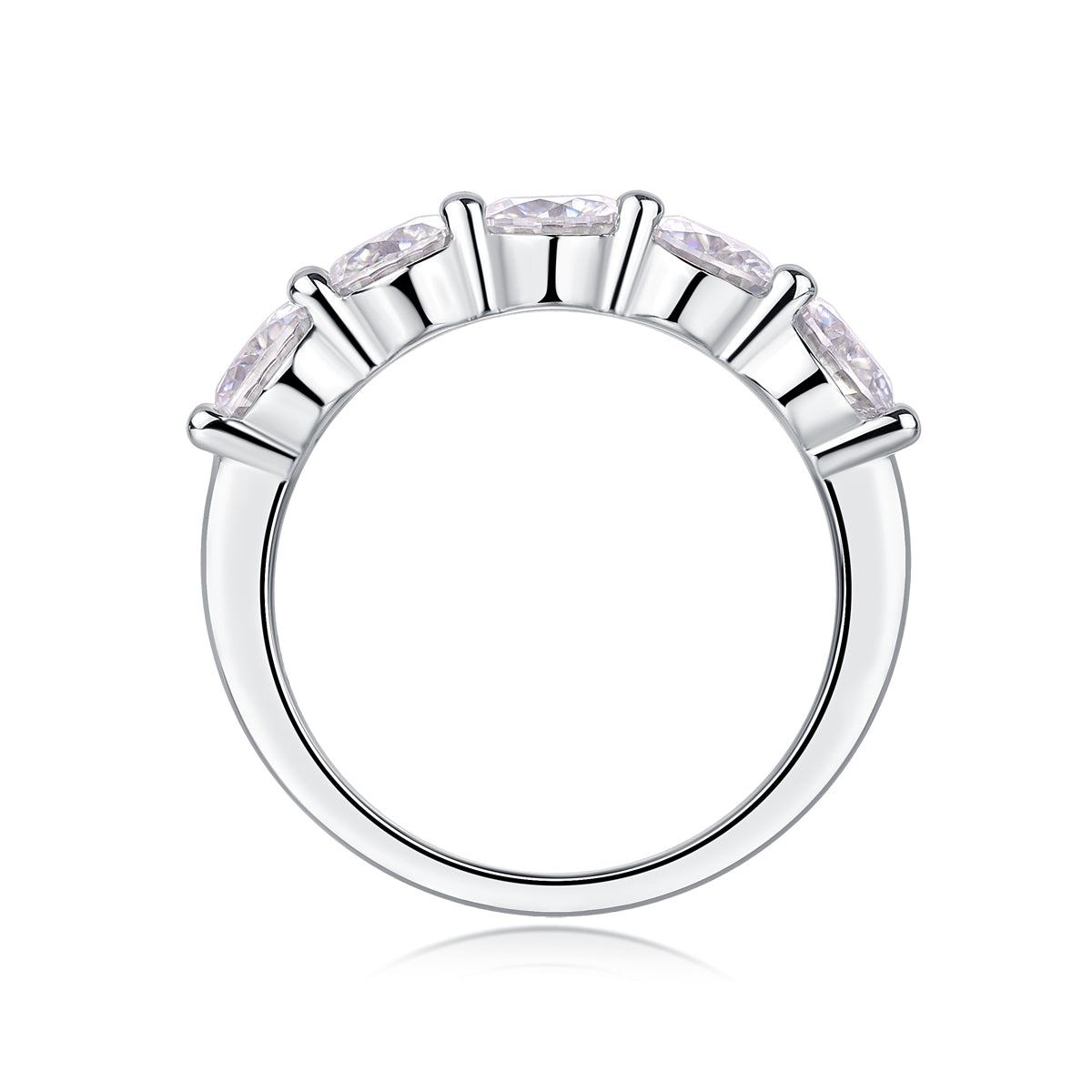 Luxury Silver Ring Set With Top-quality Moissanite D Color VVS , S925 Silver Plated With Platinum