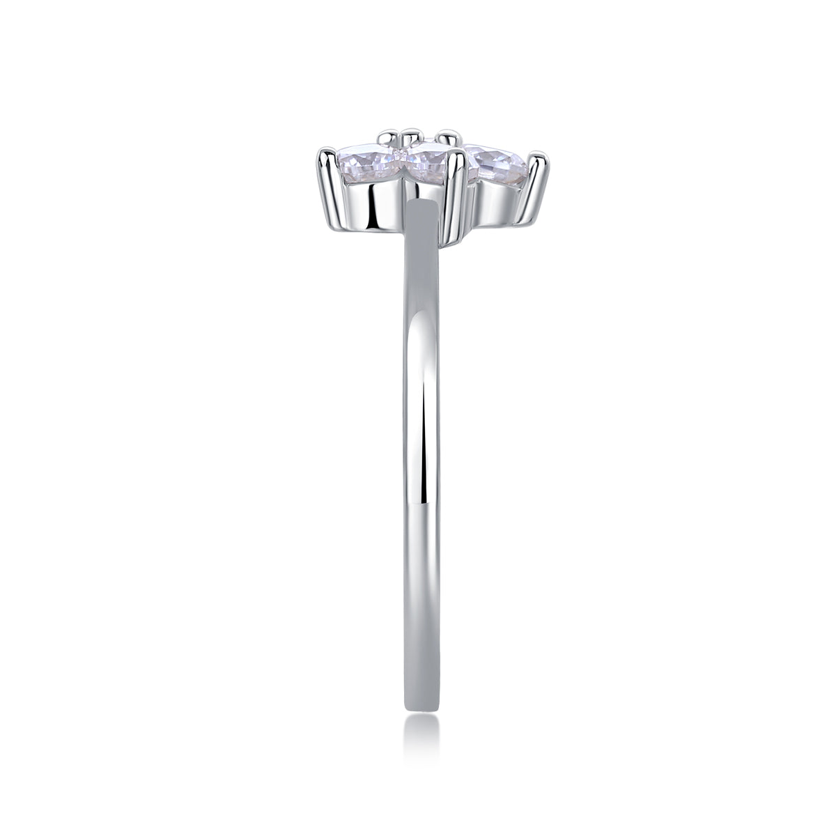 Luxury Silver Ring Set With Top-quality Moissanite D Color VVS , S925 Silver Plated With Platinum