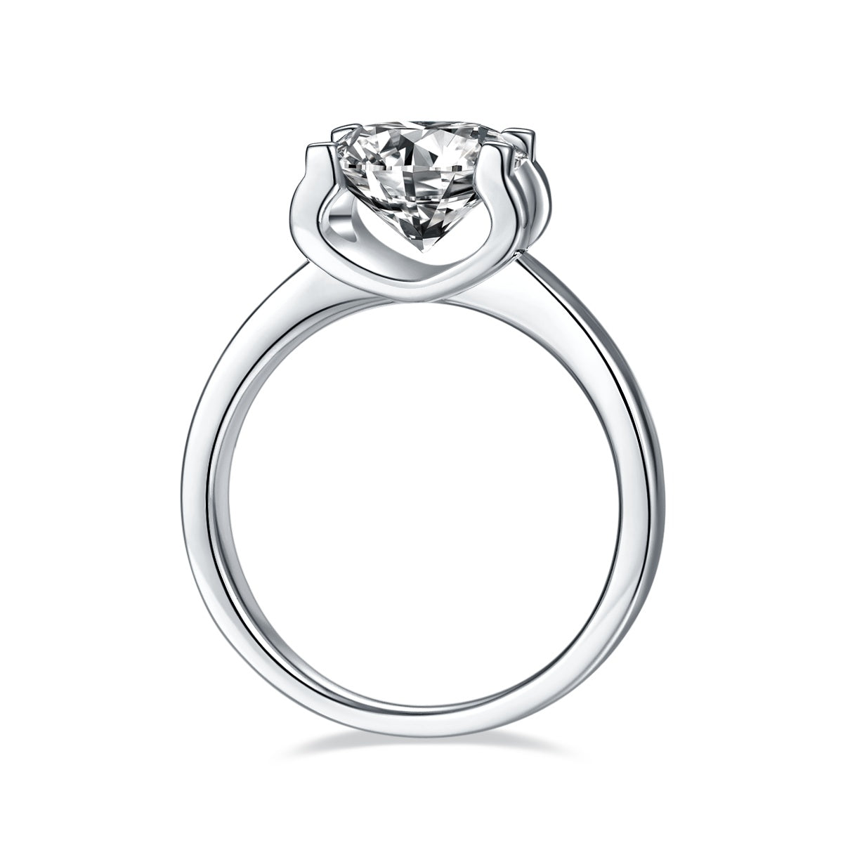 3-carat Luxury Silver Ring Set With Top-quality Moissanite D Color VVS, S925 Silver Plated With Platinum