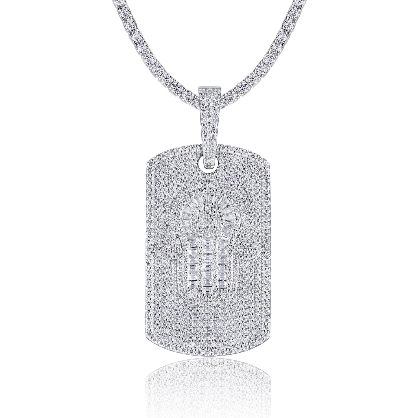 Luxury Silver Necklace Set With Top-quality Moissanite D Color VVS,  S925 Silver Electroplated With Platinum