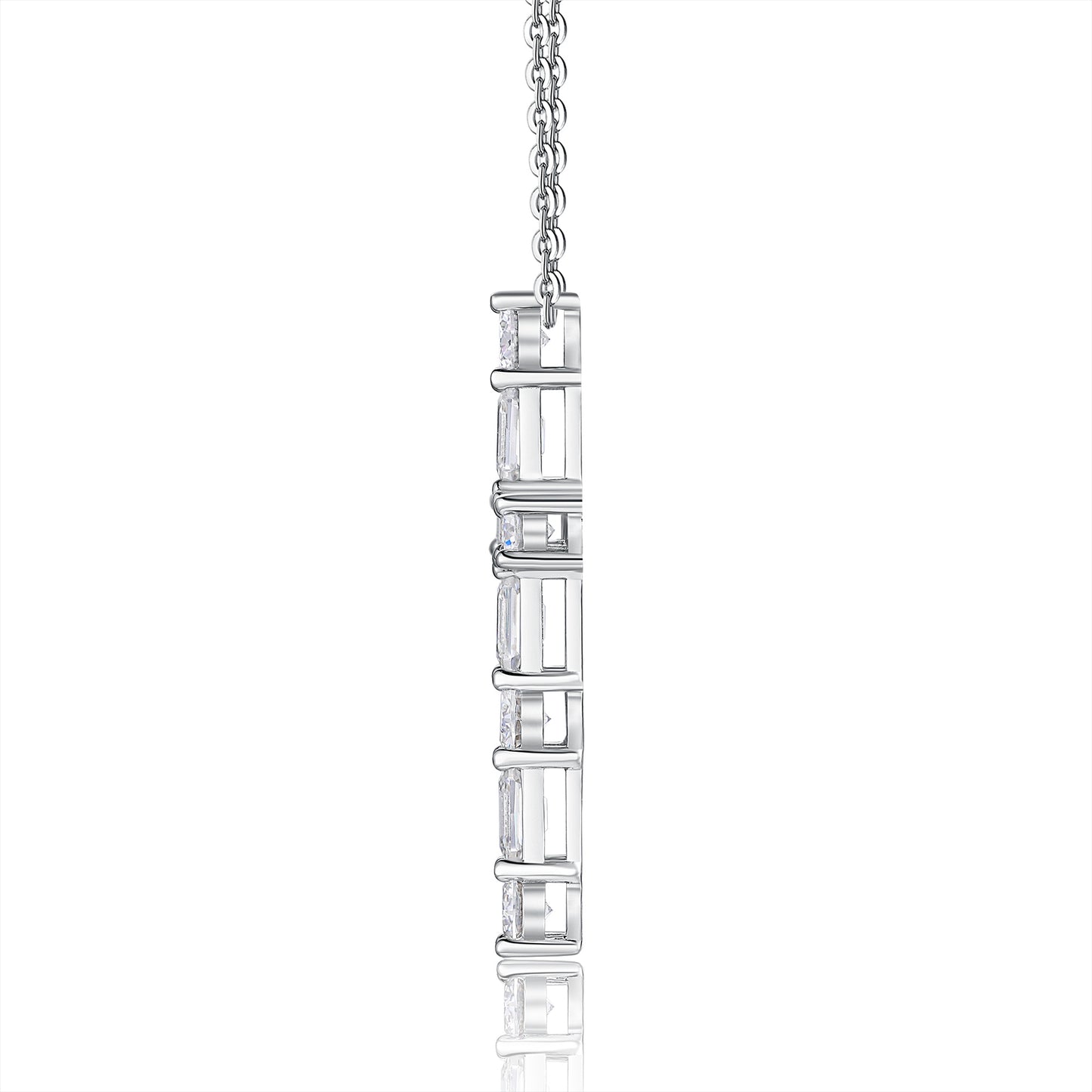 The Light Of Faith - Luxury Moissanite Cross Necklace in Platinum-Plated S925 Silver