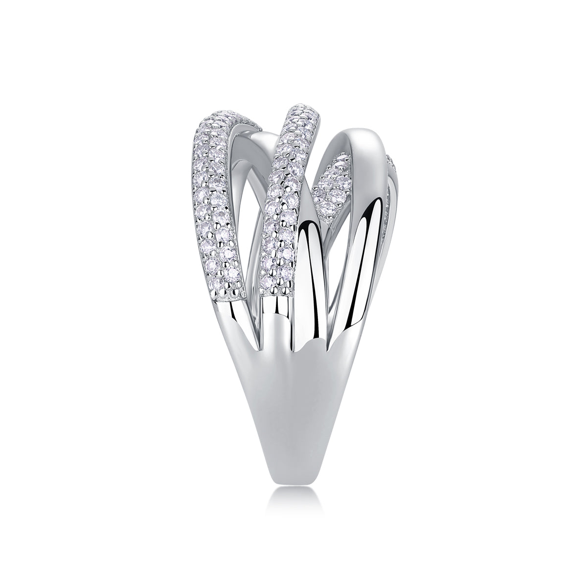 Brilliant Interweaving - Moissanite Ring – S925 Sterling Silver, Platinum-Plated
