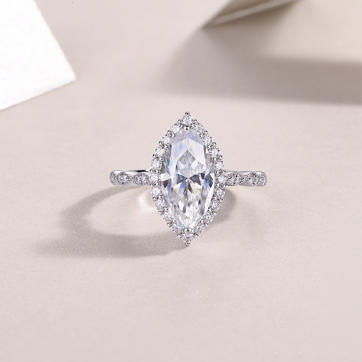 Heartbeat Mirror - Luxury Silver Ring Set With Top-quality Moissanite D Color VVS,  S925 Silver And Platinum-plated