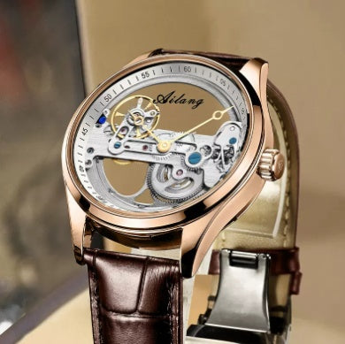 Men’s Automatic Skeleton Mechanical Watch – Creative Hollow Dial, Luxury Design