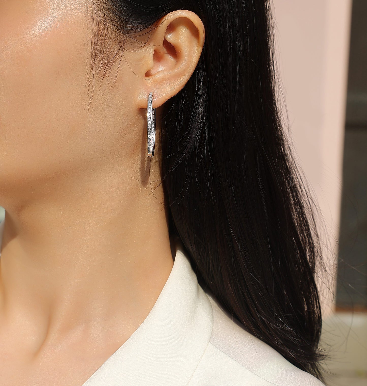 Natural Female Lead - Top-quality Moissanite Luxury Silver Stud Earrings S925 Silver-plated Platinum