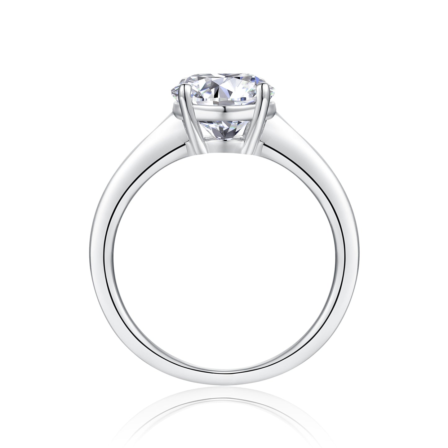 Egg-shaped Moissanite Double Rings Set With Top-quality Moissanite , Luxury Silver Ring S925 Silver Plated With Platinum