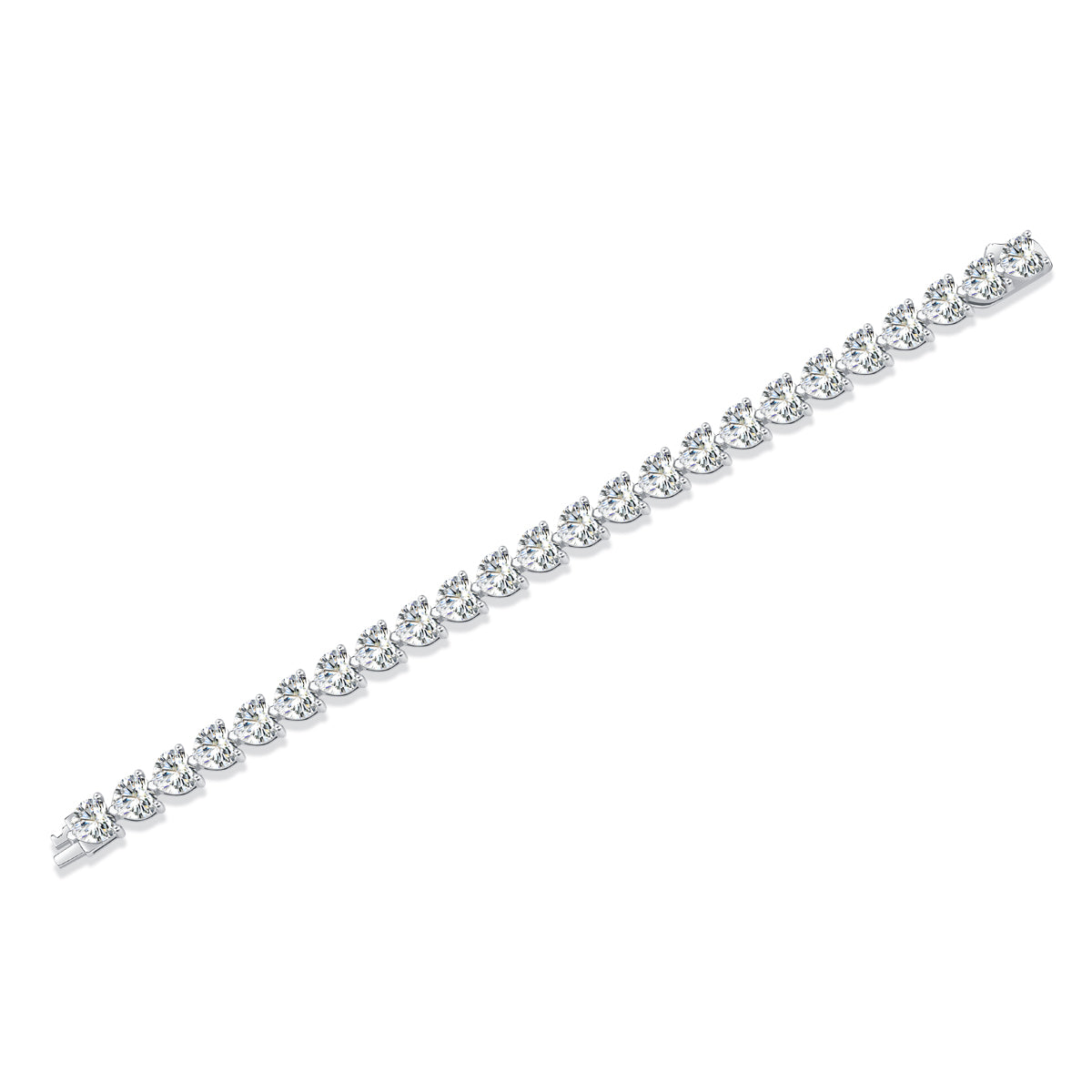 Love Daily -Luxury Silver Bracelet Set With Top-quality 1 Carat Moissanite D Color VVS1 , S925 Silver-plated Platinum
