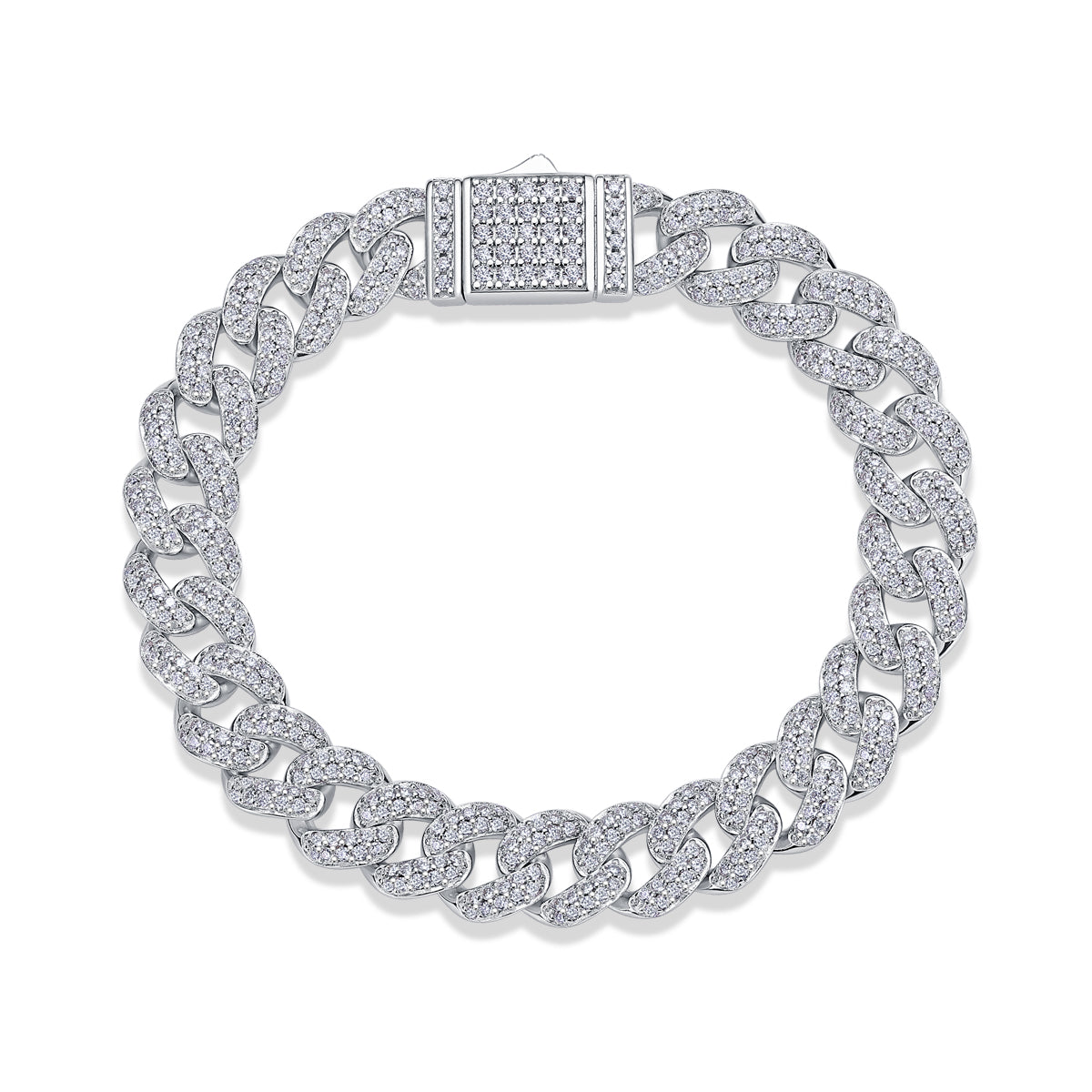 Red Glow Orange Light - Luxury Silver Bracelet Set With Top-quality Moissanite, S925 Silver Plated Platinum