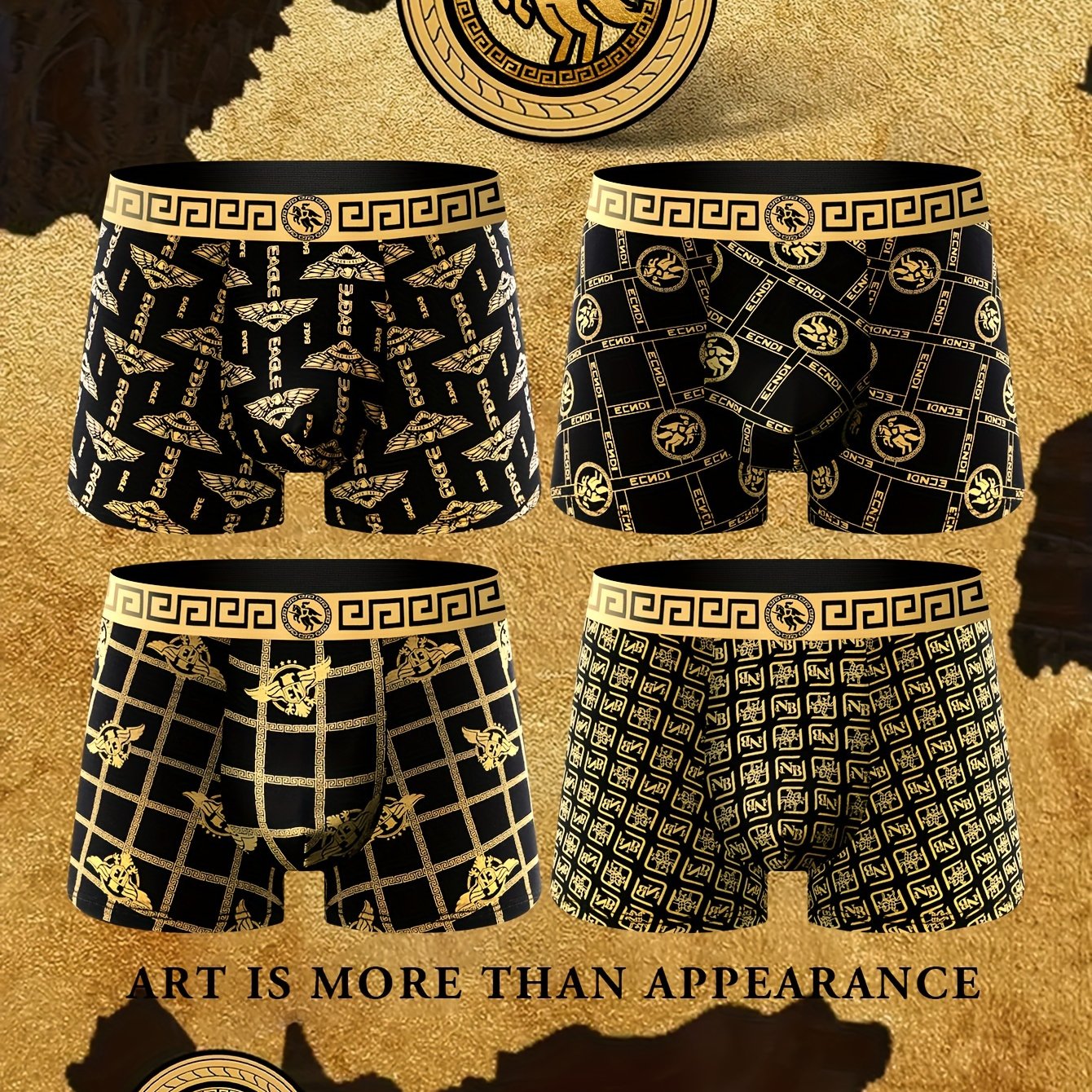 4-Pack Men’s Stylish Printed Boxer Shorts – Soft, Breathable Comfort for Sports & Casual Wear