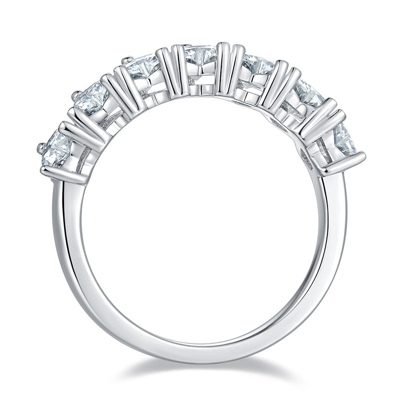 Luxury Silver Ring Set With Top-quality Moissanite, S925 Silver Plated With Platinum