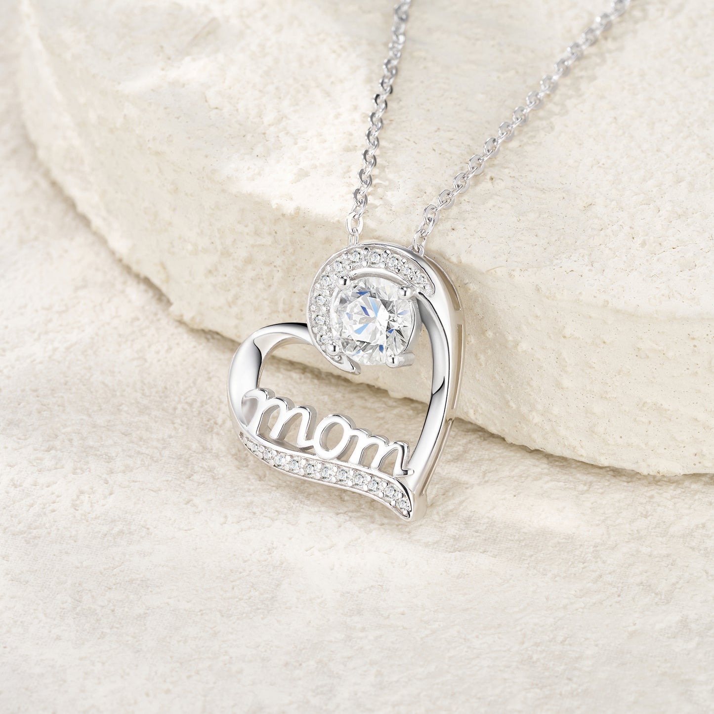 1 Carat Silver Necklace Set With Top Grade Moissanite D Color VVS , Made Of S925 Silver Plated Platinum.