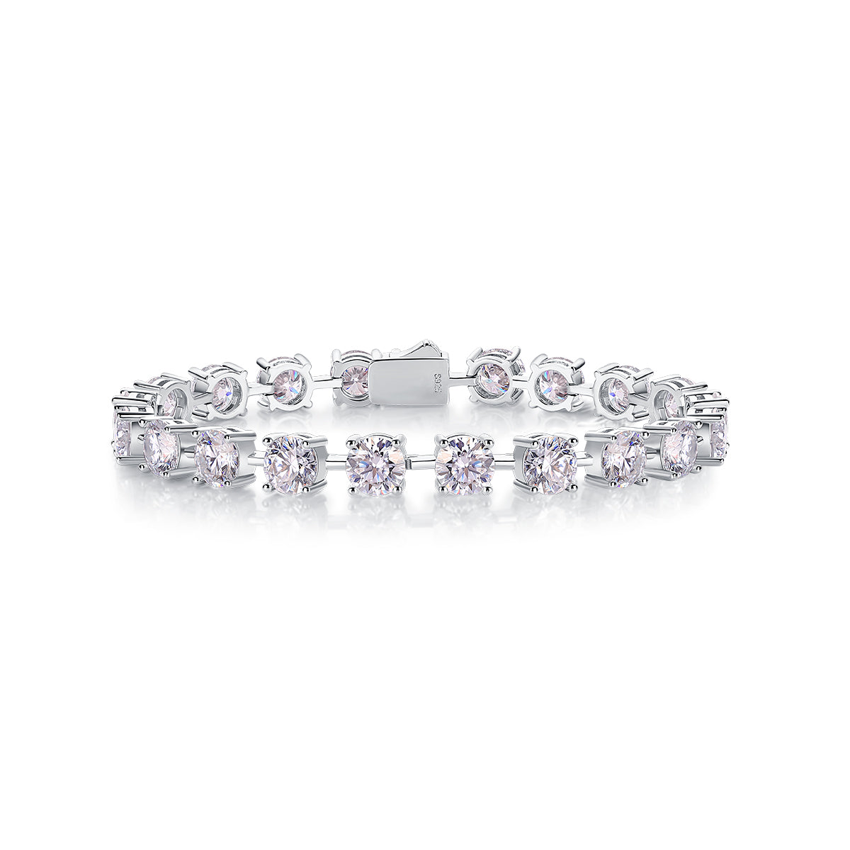 Luxury Moissanite Tennis Bracelet – Top-Quality D VVS1 Stones, S925 Sterling Silver, Platinum Plated
