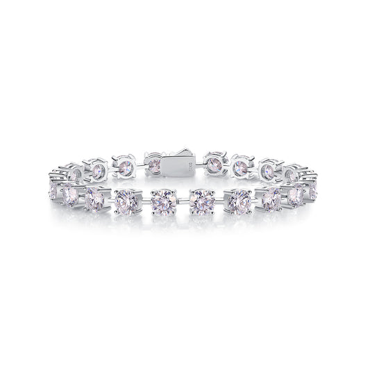 Luxury Moissanite Tennis Bracelet – Top-Quality D VVS1 Stones, S925 Sterling Silver, Platinum Plated