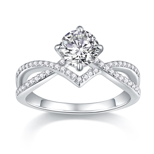 【Sacred Vow】 Luxury 2-Carat Moissanite Ring – S925 Sterling Silver, Platinum-Plated