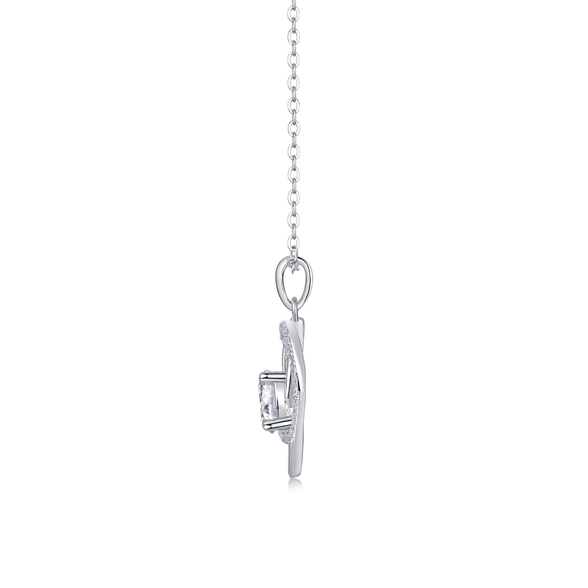 "Eternal Love" Interlocking Heart Moissanite Necklace – S925 Platinum Plated, D Color VVS1